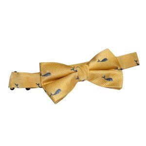 LAUREN RALPH LAUREN YELLOW SILK BOW WITH WHALE PATTERN